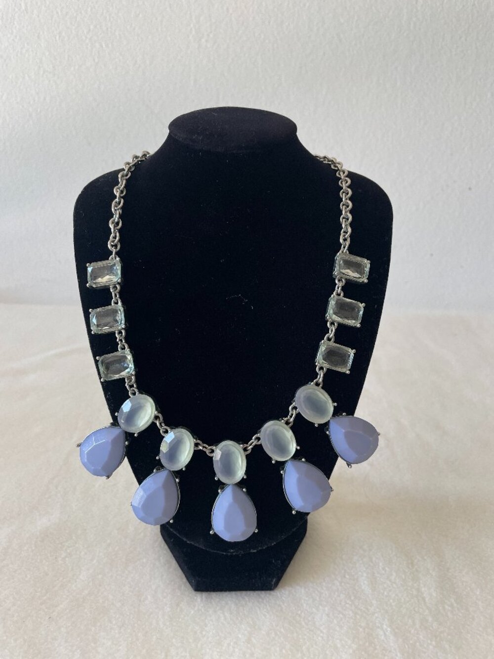 Blue and Green Faux Stone Statement Necklace/ Costume Jewelry